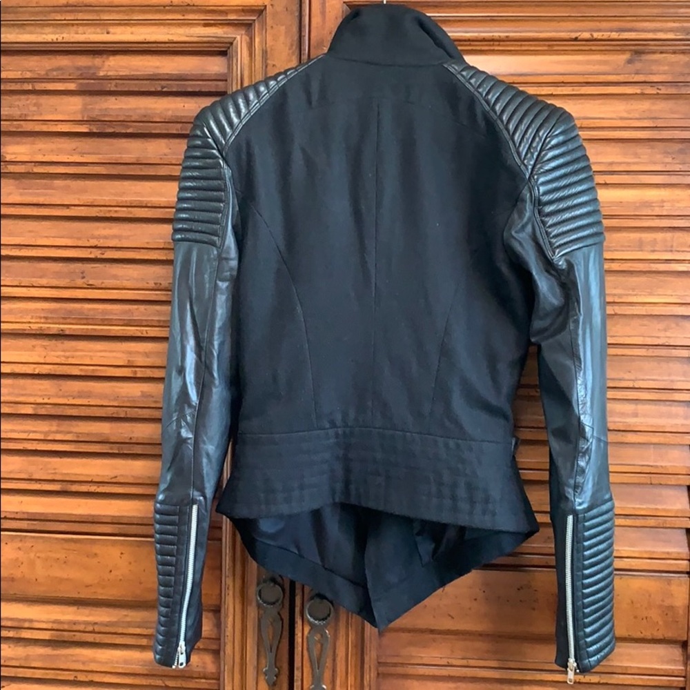 SKINGRAFT LEATHER AND WOOL MOTO JACKET - Picture 4 of 5